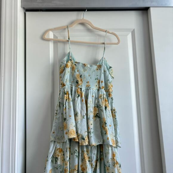 By the River Sweet Life Tiered Bow Front Midi Dress Sz S Sage Wedding Guest - Picture 9 of 11